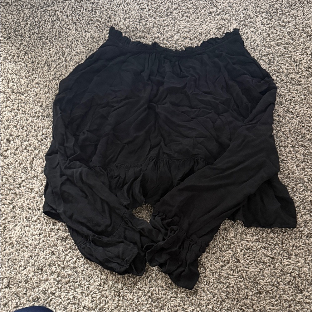 Black Cropped Blouse- H&M